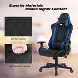 NNECW High-Back Racing Chair with Massage Lumbar Support for Office Blue