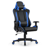 NNECW High-Back Racing Chair with Massage Lumbar Support for Office Blue