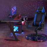 NNECW High-Back Racing Chair with Massage Lumbar Support for Office Blue