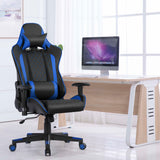 NNECW High-Back Racing Chair with Massage Lumbar Support for Office Blue