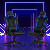 NNECW High-Back Racing Chair with Massage Lumbar Support for Office Blue