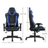 NNECW High-Back Racing Chair with Massage Lumbar Support for Office Blue