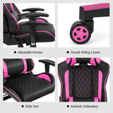 NNECW High-Back Racing Chair with Massage Lumbar Support for Office Pink