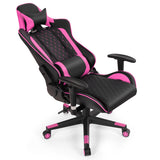 NNECW High-Back Racing Chair with Massage Lumbar Support for Office Pink