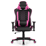 NNECW High-Back Racing Chair with Massage Lumbar Support for Office Pink