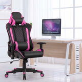 NNECW High-Back Racing Chair with Massage Lumbar Support for Office Pink