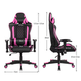 NNECW High-Back Racing Chair with Massage Lumbar Support for Office Pink