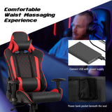 NNECW High-Back Racing Chair with Massage Lumbar Support for Office Red