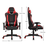 NNECW High-Back Racing Chair with Massage Lumbar Support for Office Red