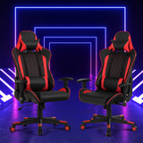 NNECW High-Back Racing Chair with Massage Lumbar Support for Office Red