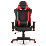 NNECW High-Back Racing Chair with Massage Lumbar Support for Office Red