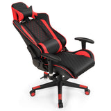 NNECW High-Back Racing Chair with Massage Lumbar Support for Office Red