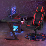 NNECW High-Back Racing Chair with Massage Lumbar Support for Office Red