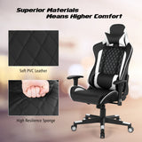 NNECW High-Back Racing Chair with Massage Lumbar Support for Office White