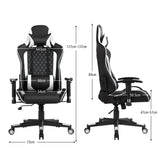 NNECW High-Back Racing Chair with Massage Lumbar Support for Office White