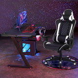 NNECW High-Back Racing Chair with Massage Lumbar Support for Office White