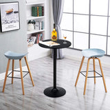 NNECW Modern Bar Table with Round Top for Living Room & Restaurant & Bistro