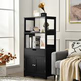 NNECW Multipurpose Storage Cabinet with Drawer for Bathroom-Black