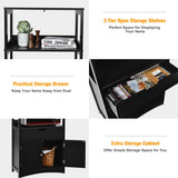 NNECW Multipurpose Storage Cabinet with Drawer for Bathroom-Black