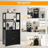 NNECW Multipurpose Storage Cabinet with Drawer for Bathroom-Black