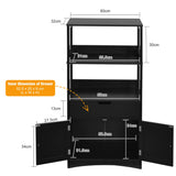 NNECW Multipurpose Storage Cabinet with Drawer for Bathroom-Black