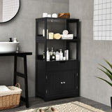 NNECW Multipurpose Storage Cabinet with Drawer for Bathroom-Black