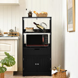 NNECW Multipurpose Storage Cabinet with Drawer for Bathroom-Black