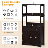 NNECW Multipurpose Storage Cabinet with Drawer for Bathroom-Coffee