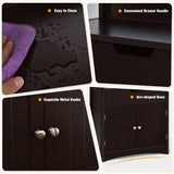 NNECW Multipurpose Storage Cabinet with Drawer for Bathroom-Coffee