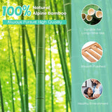 NNECW 4-Tier Bamboo Plant Shelf with Guardrails for Patio Bathroom