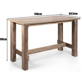 NNECW 140cm Wooden Rectangular Dining Table for Home & Pub & Restaurant