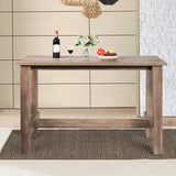 NNECW 140cm Wooden Rectangular Dining Table for Home & Pub & Restaurant