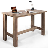 NNECW 140cm Wooden Rectangular Dining Table for Home & Pub & Restaurant
