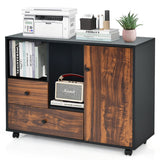 NNECW Rolling Storage Cabinet with Compartments & Drawers for Home & Office