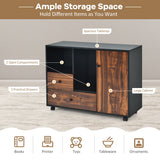NNECW Rolling Storage Cabinet with Compartments & Drawers for Home & Office