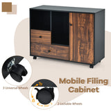 NNECW Rolling Storage Cabinet with Compartments & Drawers for Home & Office