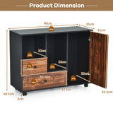 NNECW Rolling Storage Cabinet with Compartments & Drawers for Home & Office