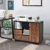 NNECW Rolling Storage Cabinet with Compartments & Drawers for Home & Office