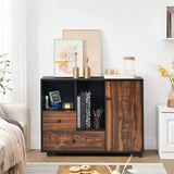 NNECW Rolling Storage Cabinet with Compartments & Drawers for Home & Office