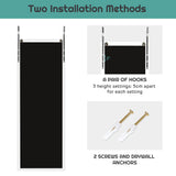NNECW Wall Mounted Dressing Mirror with Hanging Hooks for Bedroom White