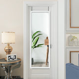 NNECW Wall Mounted Dressing Mirror with Hanging Hooks for Bedroom White