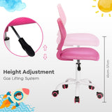 NNECW Adjustable Mid Back Children Study Chair with Adjustable Height for Office-Pink