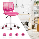 NNECW Adjustable Mid Back Children Study Chair with Adjustable Height for Office-Pink