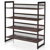 NNECW 4-Tier Iron Shoe Rack with 2 Placement Modes for Entryway