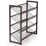NNECW 4-Tier Iron Shoe Rack with 2 Placement Modes for Entryway