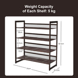 NNECW 4-Tier Iron Shoe Rack with 2 Placement Modes for Entryway