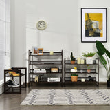 NNECW 4-Tier Iron Shoe Rack with 2 Placement Modes for Entryway