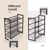 NNECW 4-Tier Iron Shoe Rack with 2 Placement Modes for Entryway