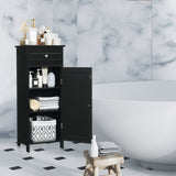 NNECW Floor Cabinet with Practical Drawer and 3-level Adjustable Shelves for Living Room/Bedroom-Black