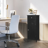 NNECW Floor Cabinet with Practical Drawer and 3-level Adjustable Shelves for Living Room/Bedroom-Black